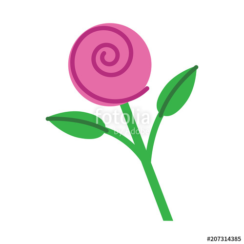 500x500 Simple Pink Flower Vector Graphic Icon, Logo Rose Or Tulip Flower