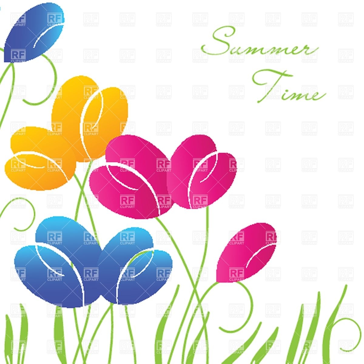 1200x1200 Abstract Background With Multicolored Tulips Vector Image