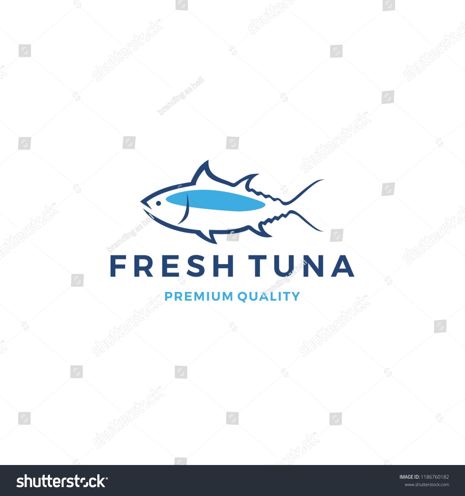 1500x1600 Tuna Fish Logo Emblem Label Seafood Vector Icon