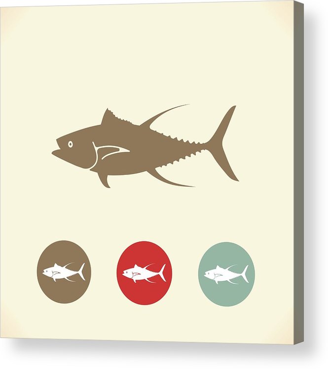 665x749 Fish Tuna Vector Stylized Icons Acrylic Print