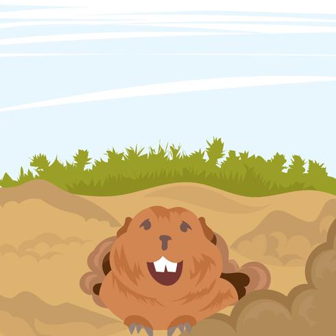 490x490 Gopher Out From A Tunnel Vector