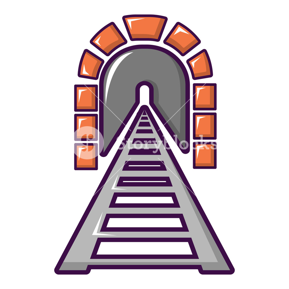 1000x1000 Railway Tunnel Icon Cartoon Illustration Of Railway Tunnel Vector