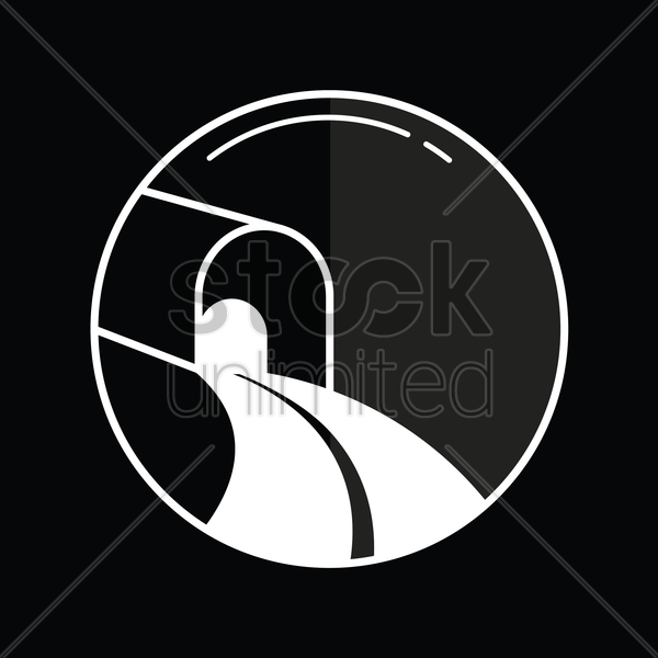 600x600 Train Tunnel Icon Vector Image