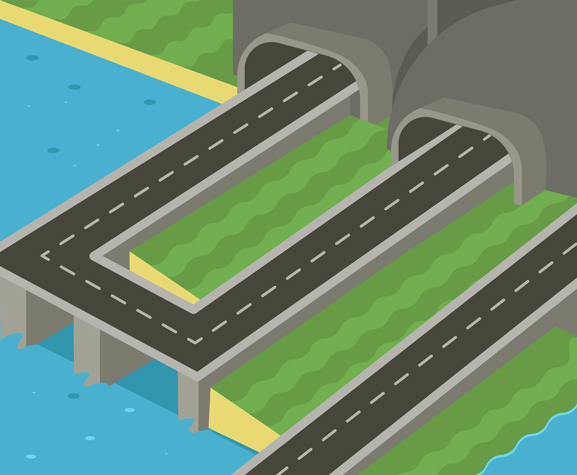 1136x936 Tunnel And Ocean Vector Vector Art Graphics