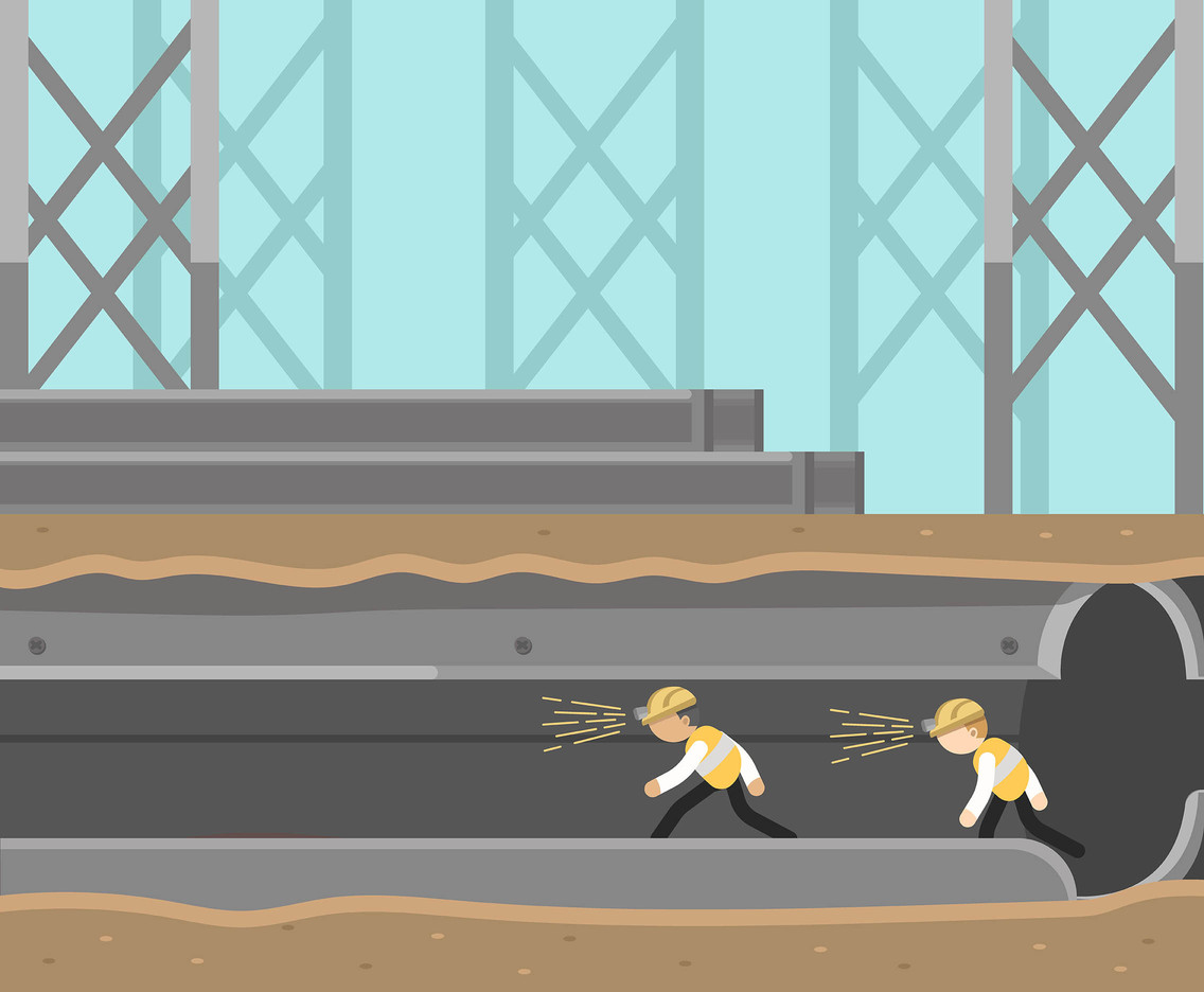 1136x936 Tunnel Construction Vector Vector Art Graphics