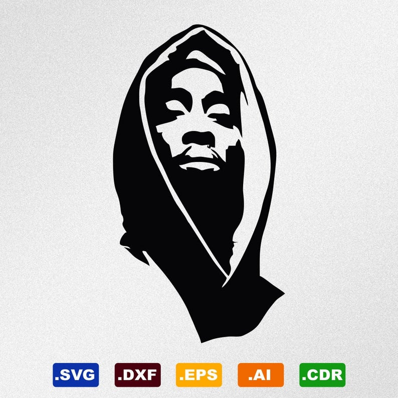 794x794 Tupac Shakur Portrait Dxf Cdr Vector For Etsy