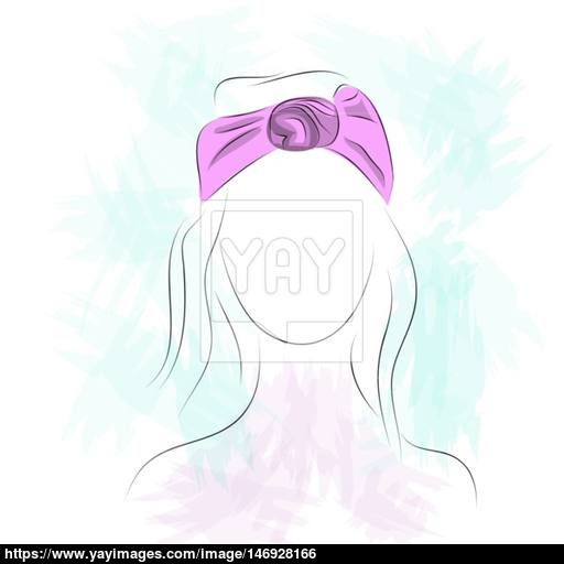 512x512 Silhouette Of Woman In A Small Purple Turban Vector