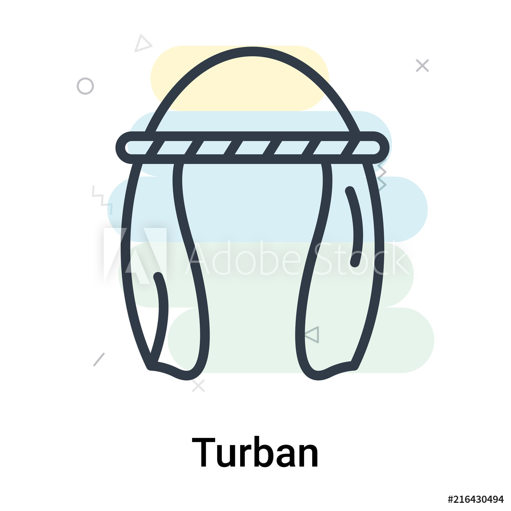 1000x1000 Photo Art Print Turban Icon Vector Sign And Symbol Isolated