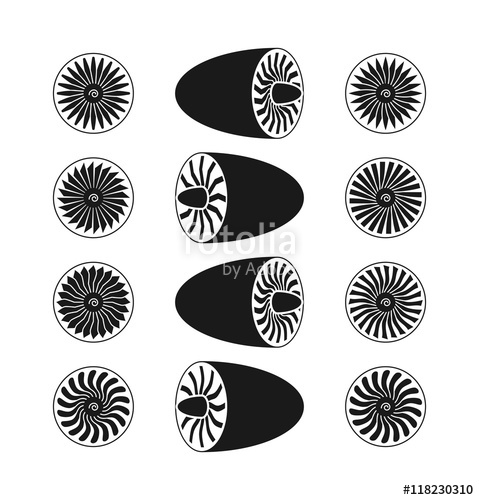 Aircraft Jet Engine And Blades Of Turbine Vector Stock Image 479x500 Aircraft Jet Engine And Blades Of Turbine Vector Stock Image