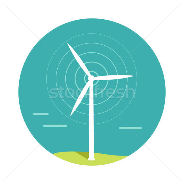 Wind Turbine Vector Illustration In Flat Design Vector 600x600 Wind Turbine Vector Illustration In Flat Design Vector