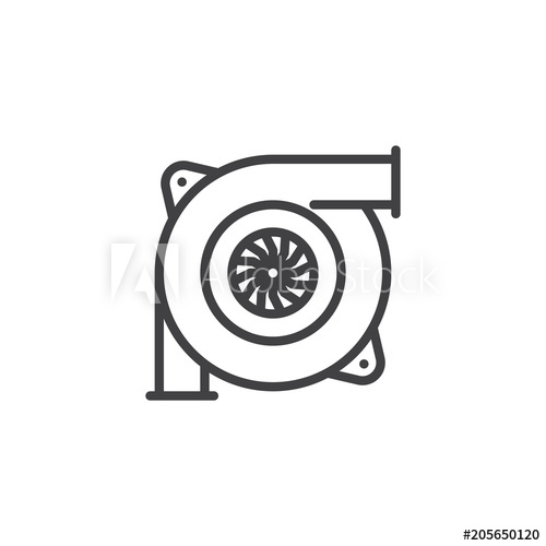 500x500 Car Turbine Outline Icon Linear Style Sign For Mobile Concept