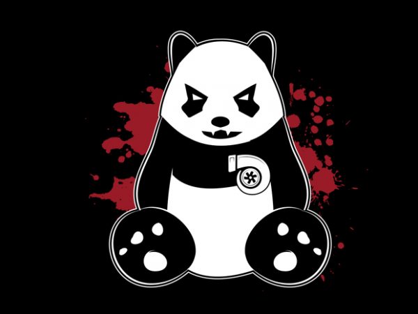 600x450 Panda Turbo Vector T Shirt Design