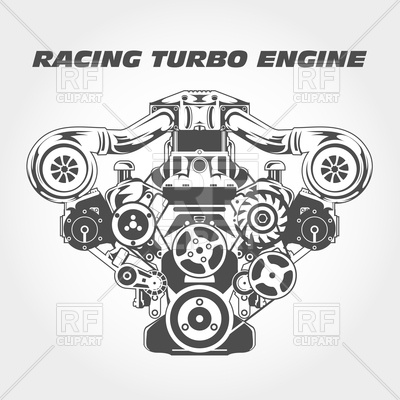 400x400 Racing Engine With Supercharger Power