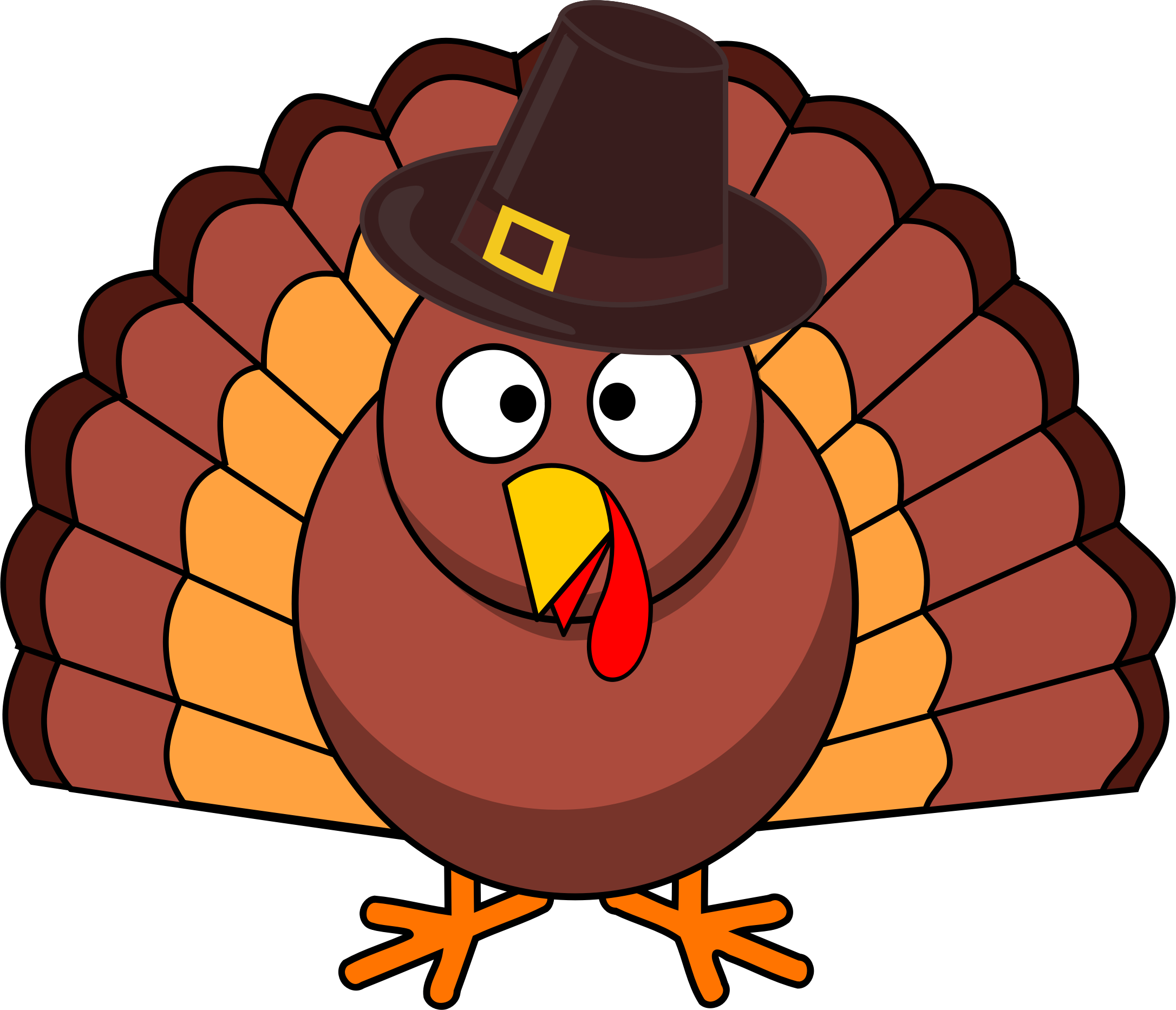 2172x1866 Turkey With Pilgrim Hat Vector Image