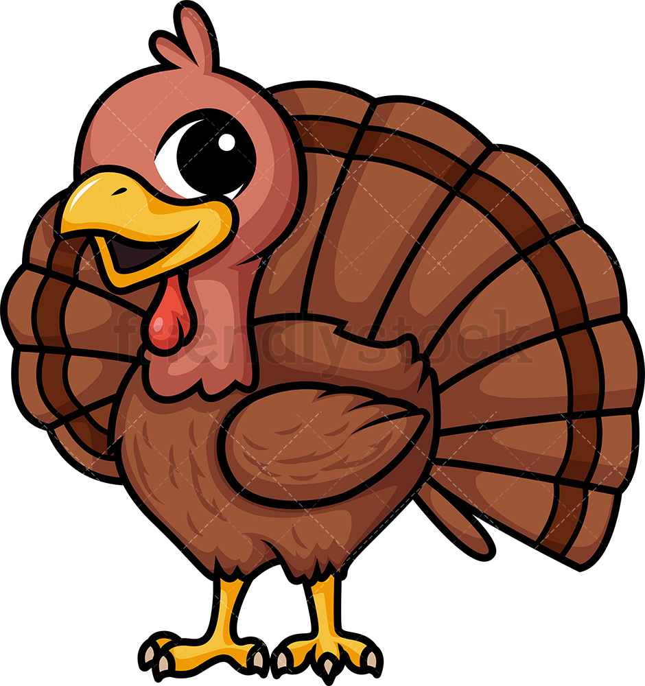 940x1000 Chibi Kawaii Turkey Clipart Cartoon Vector