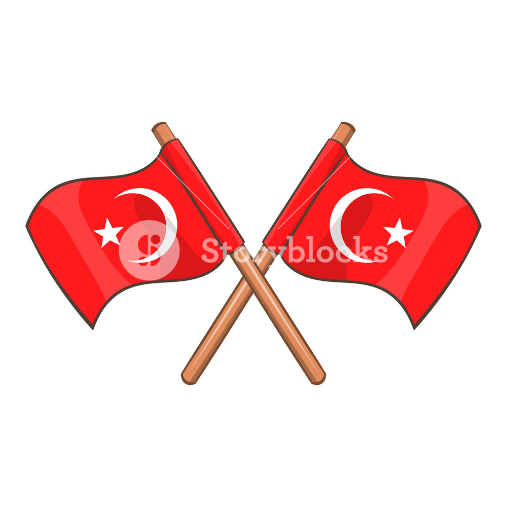 1000x1000 Turkey Crossed Flags Icon Cartoon Illustration Of Turkey Flags