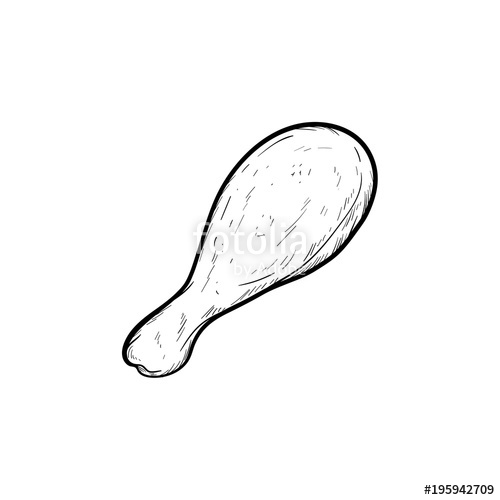 500x500 Drumstick Hand Drawn Outline Doodle Icon Turkey Leg Vector Sketch