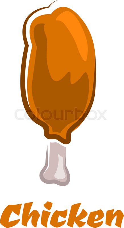436x800 Fried Chicken Or Turkey Leg In Cartoon Stock Vector Colourbox