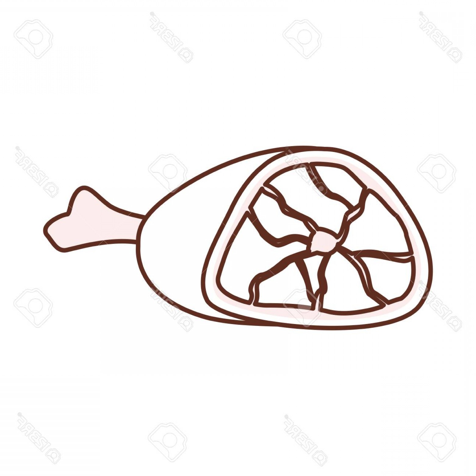 1560x1560 Photostock Vector Turkey Leg Food In Black And White Vector