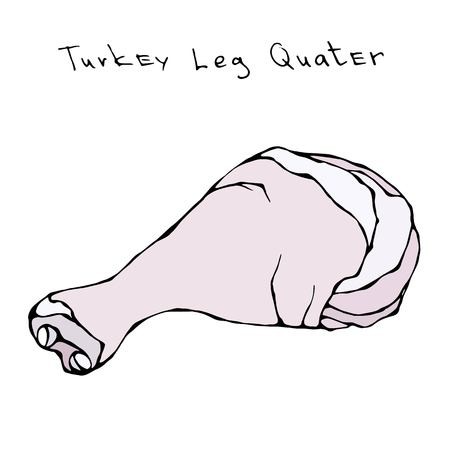 450x450 Raw Turkey Leg Quater Fresh Fowl Meat Carcass Realistic Vector