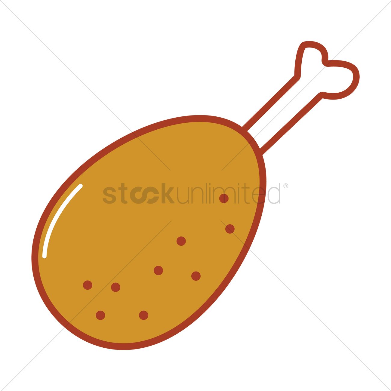 1300x1300 Turkey Leg Piece Vector Image