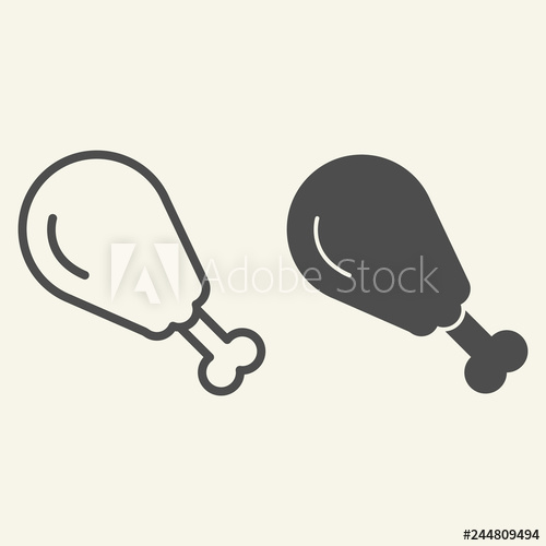 500x500 Chicken Leg Line And Glyph Icon Turkey Leg Vector Illustration