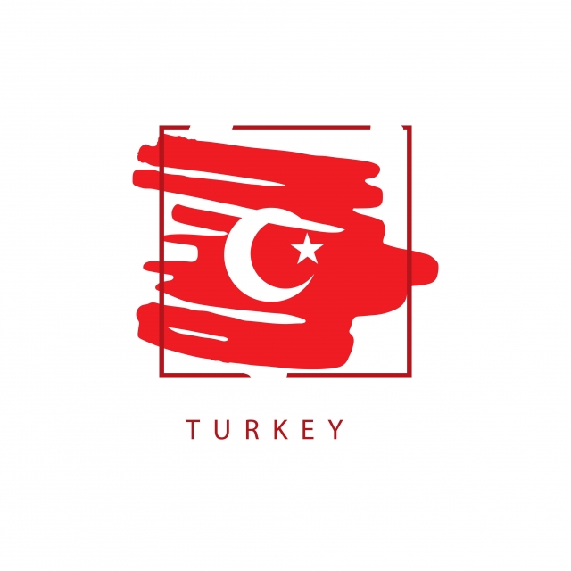 640x640 Turkey Brush Logo Vector Template Design Illustration, Flag