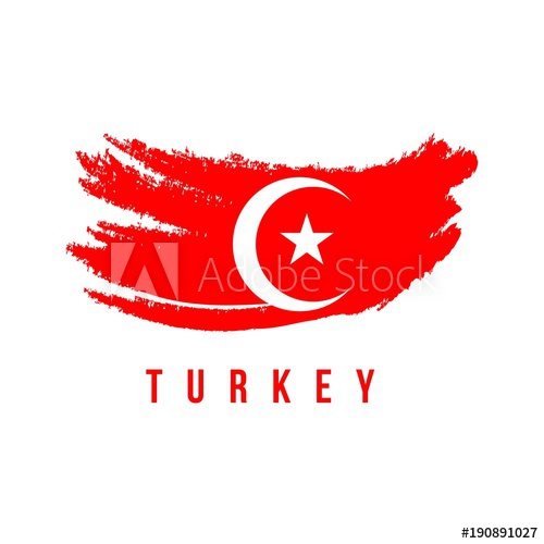 500x500 Turkey Flag Brush Logo Vector Template Design
