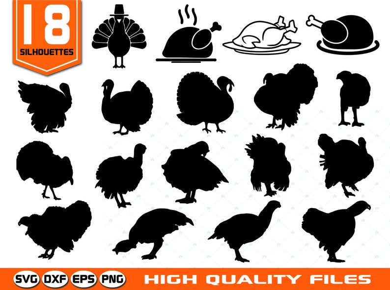 794x591 Turkey Silhouettes Turkey Turkey Vector Etsy