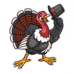 300x300 Turkey Cartoon Character Hold The Hat Vector Hoodamathrun