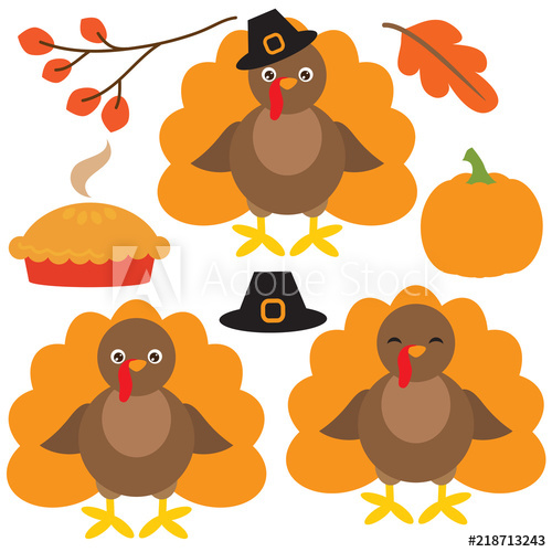 500x500 Turkey Vector Cartoon Illustration