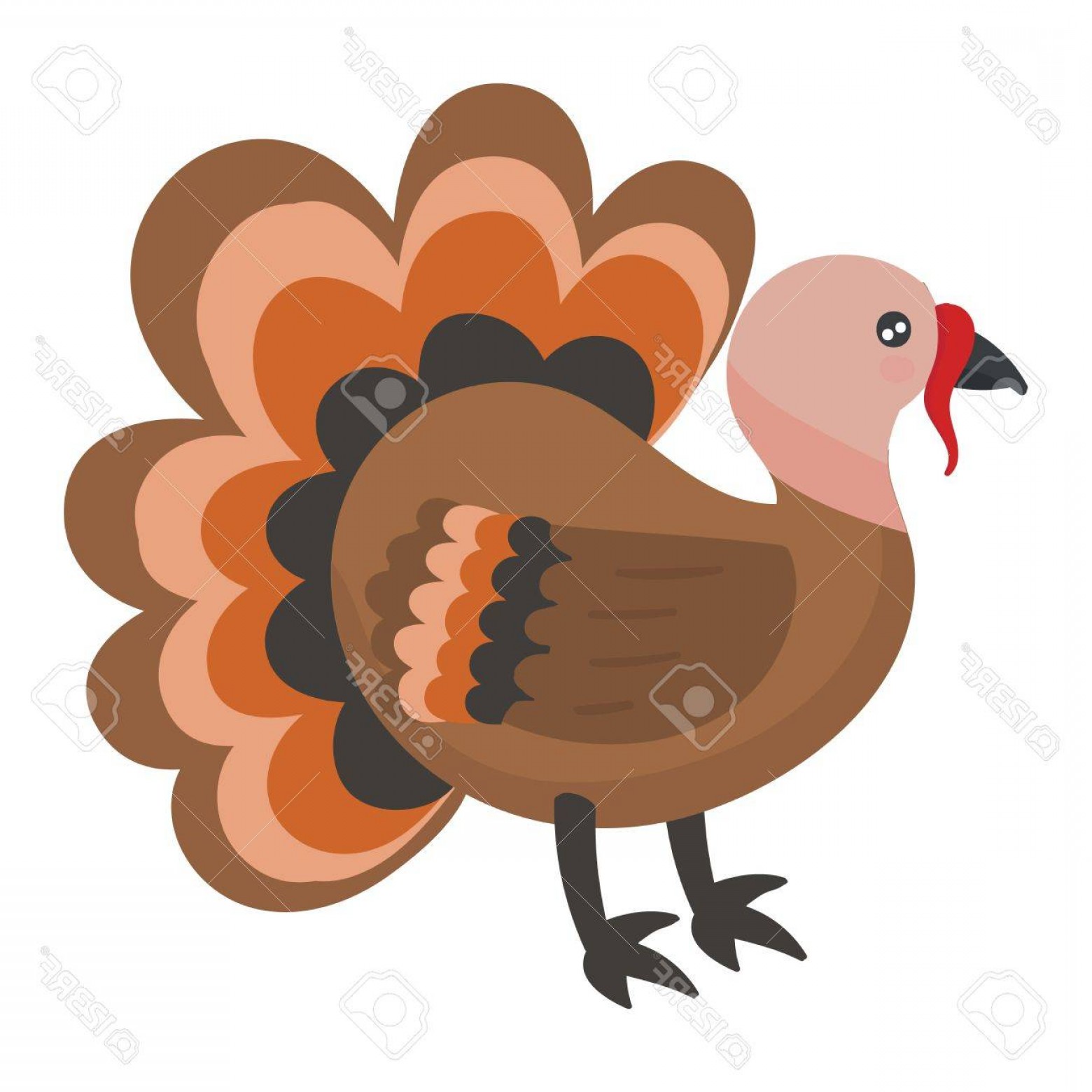 1560x1560 Photostock Vector Cute Cartoon Turkey Vector Illustration Cartoon