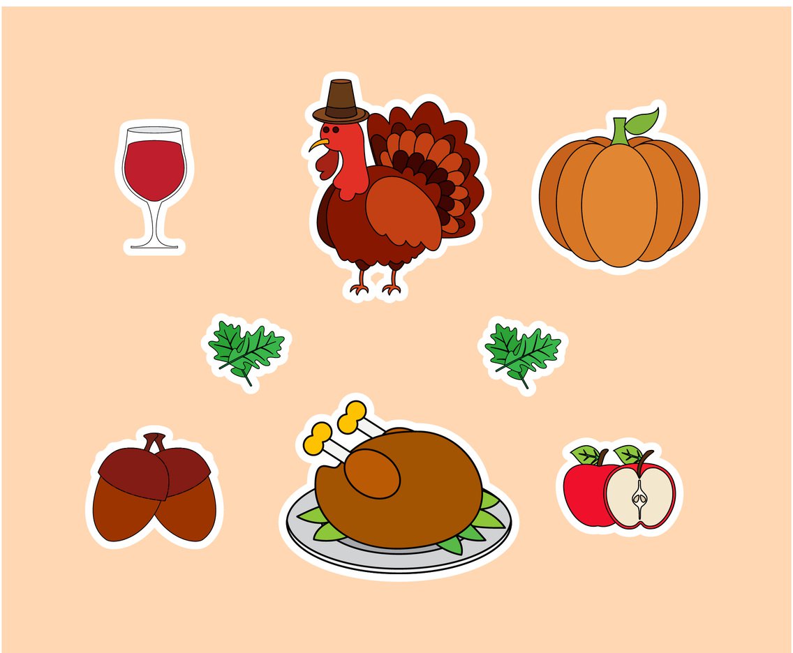 1136x936 Thanksgiving Turkey Vector Set Vector Art Graphics