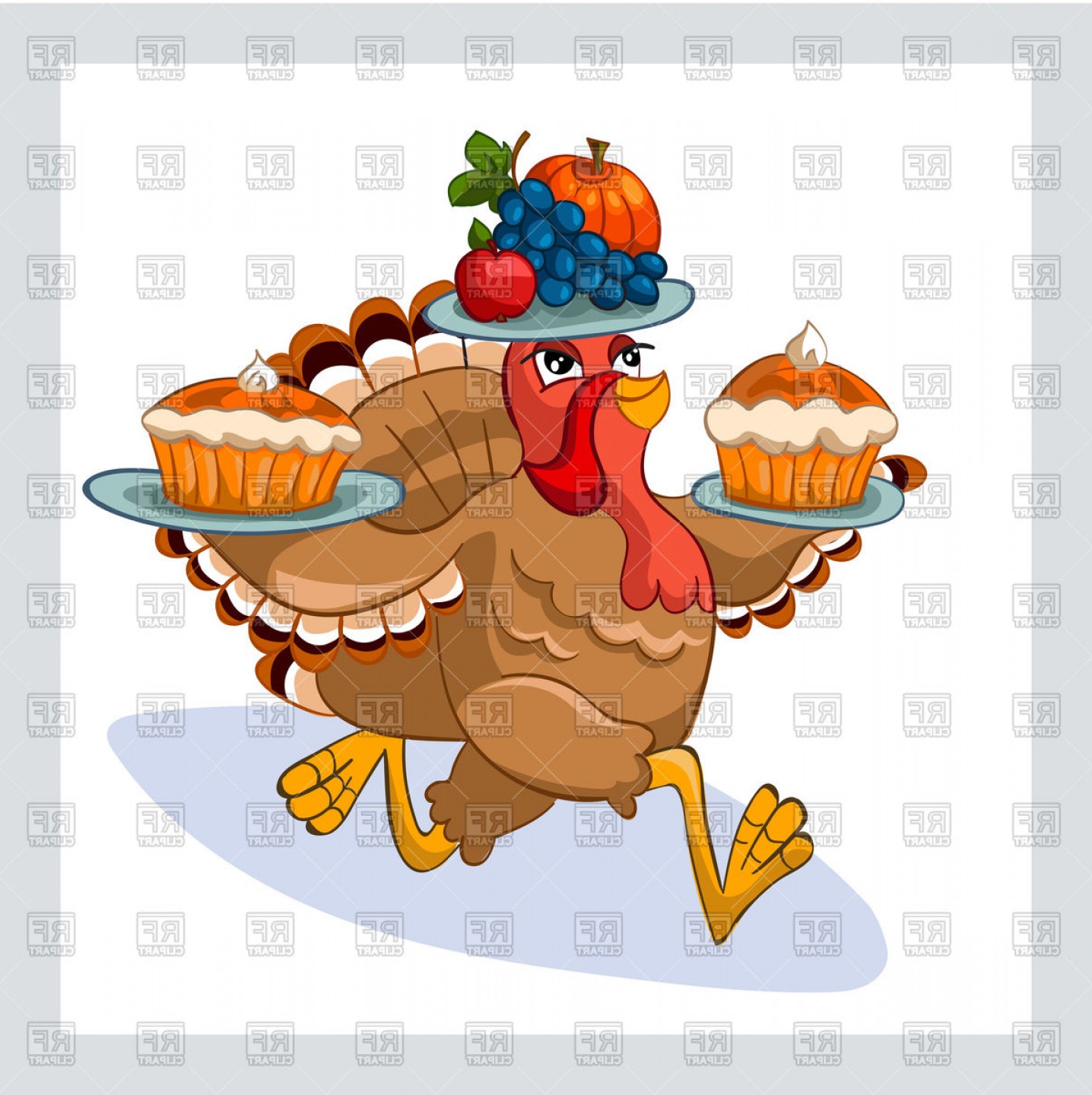 1436x1440 Cartoon Thanksgiving Turkey Vector Clipart Soidergi