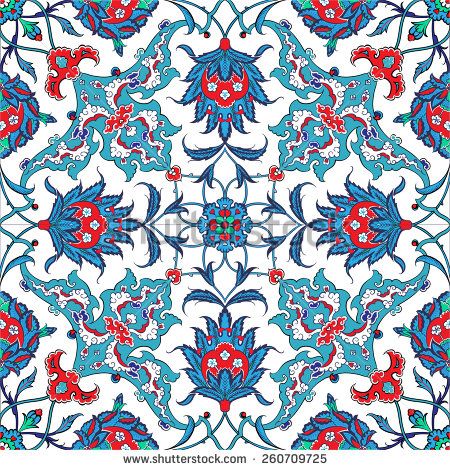 Turkish And Ottoman Empire's Era Traditional Seamless Ceramic Tile 450x470 Turkish And Ottoman Empire's Era Traditional Seamless Ceramic Tile
