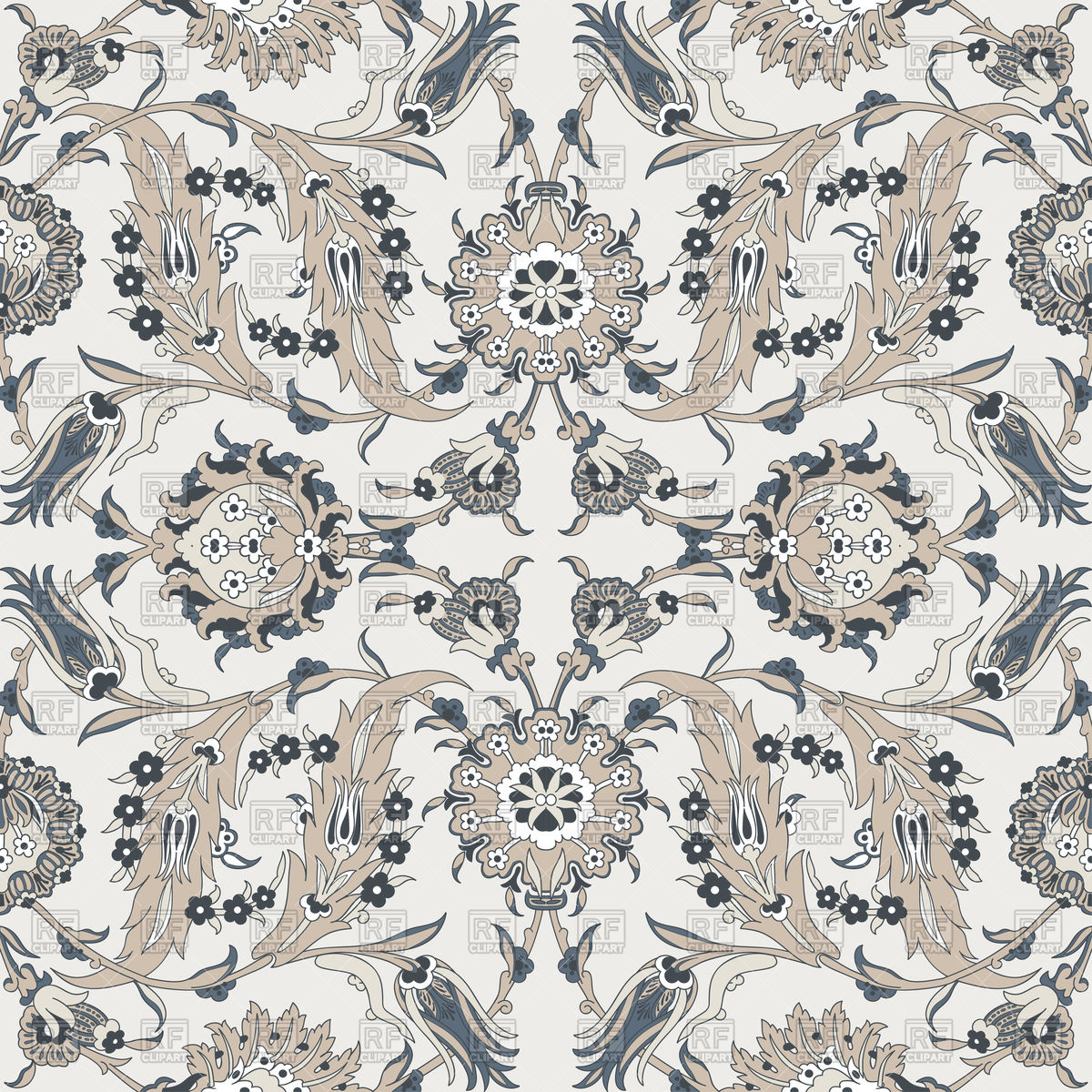 Arabesque Turkish Floral Seamless Pattern Vector Image 1200x1200 Arabesque Turkish Floral Seamless Pattern Vector Image