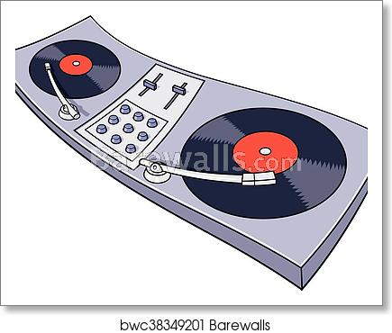 Turntable Vector Illustration, Art Print Barewalls Posters 435x370 Turntable Vector Illustration, Art Print Barewalls Posters