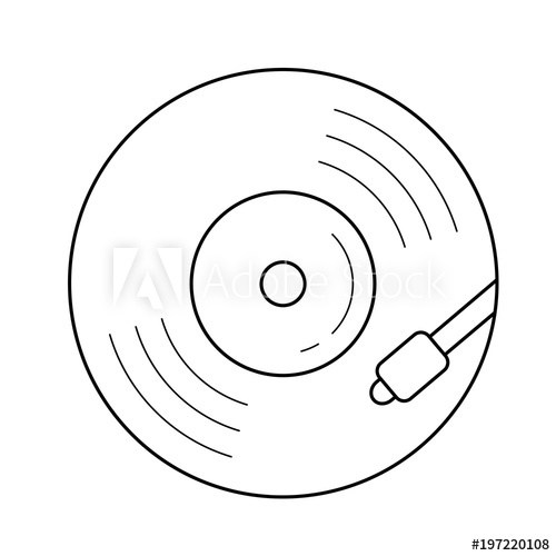 Vinyl Turntable Vector Line Icon Isolated On White Background 500x500 Vinyl Turntable Vector Line Icon Isolated On White Background