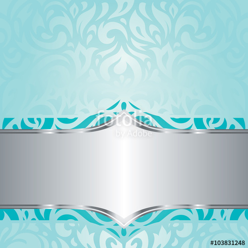 Retro Floral Blue Green Turquoise Silver Holiday Vintage 500x500 Retro Floral Blue Green Turquoise Silver Holiday Vintage