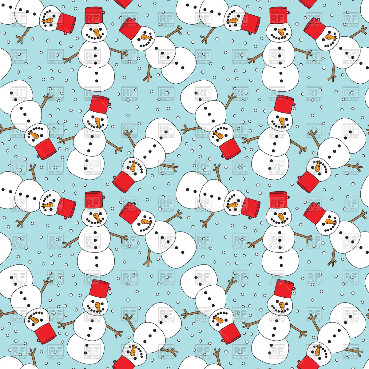 Seamless Pattern Made Of Illustrated Snowmans On Turquoise 1200x1200 Seamless Pattern Made Of Illustrated Snowmans On Turquoise