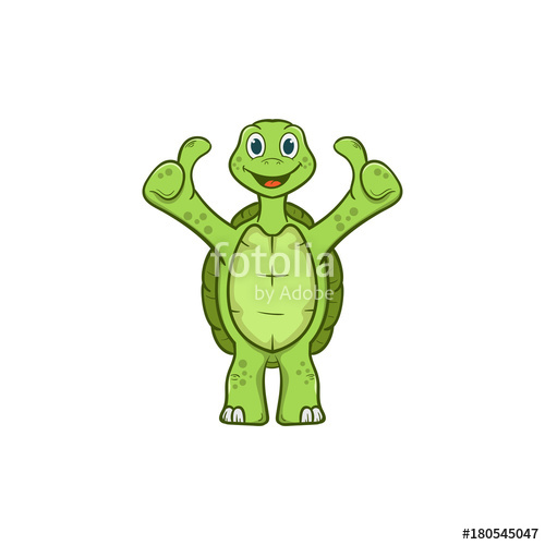 500x500 Stand Good Cute Turtle Cartoon Vector Illustration Stock Image
