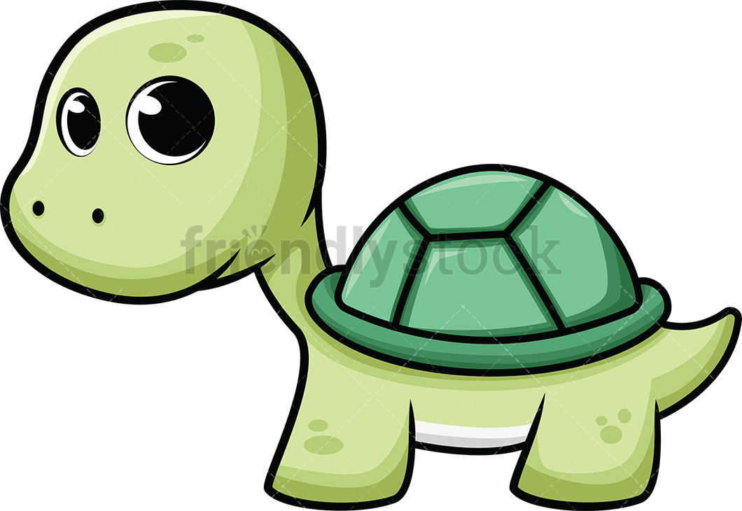 1060x730 Cute Baby Sea Turtle Cartoon Vector Clipart
