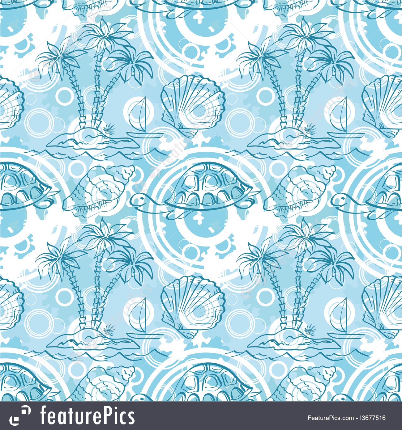 1300x1392 Seamless Exotic Ocean Pattern