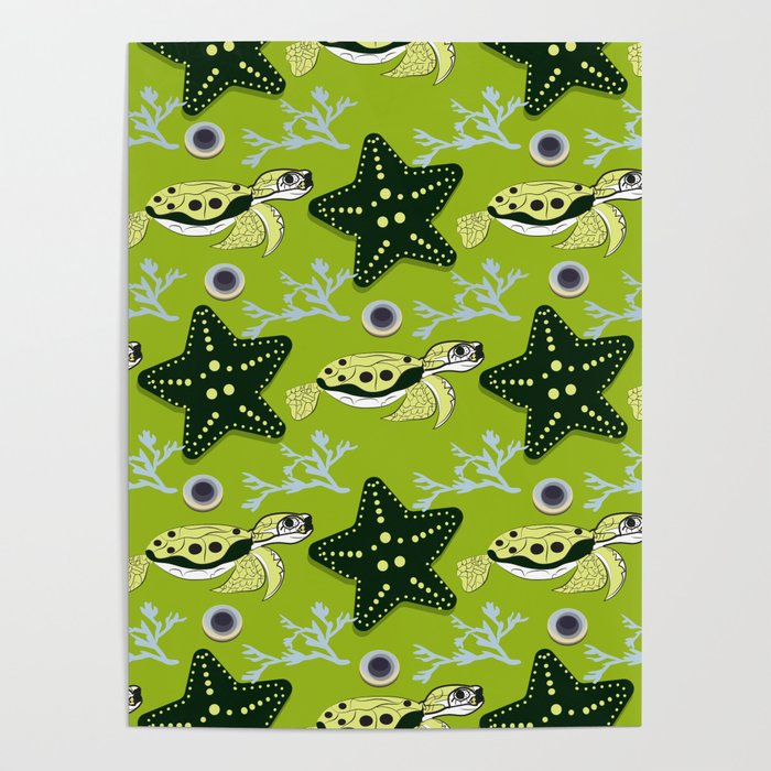 700x700 Cute Ocean Animals On Background Childish Vector Illustration