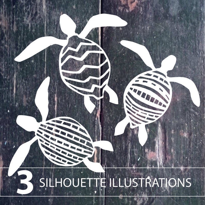 794x794 Sea Turtle Silhouette Illustrations Drawing Pdf Etsy