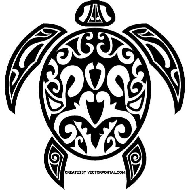 660x660 Turtle Vector Tribal Style