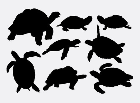 450x329 Turtle And Tortoise Animal Silhouettes Royalty Free Vector Graphics