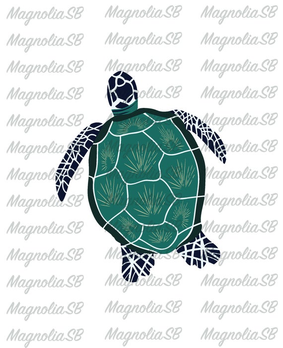 570x700 Sea Turtle Clip Art Printable Card Digital Clip Art Vector Etsy