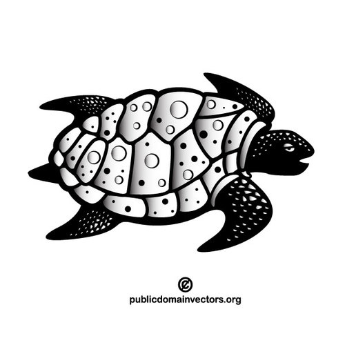 500x500 Sea Turtle Vector Clip Art