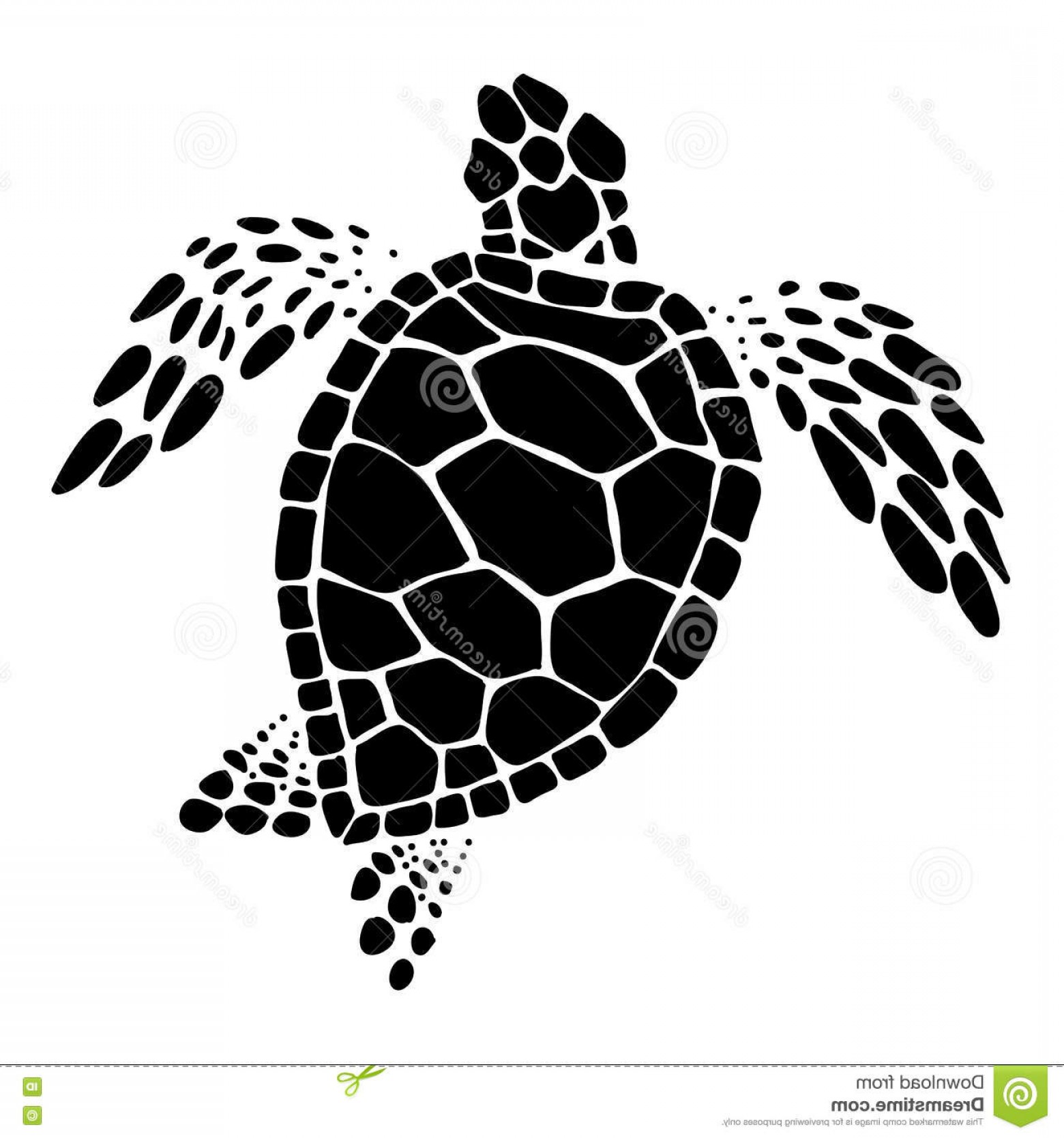 1560x1668 Stock Illustration Sea Turtle Vector Clip Art Black White